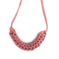 T-Shirt Yarn Necklace- Peachy Pink