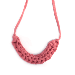 T-Shirt Yarn Necklace- Pink